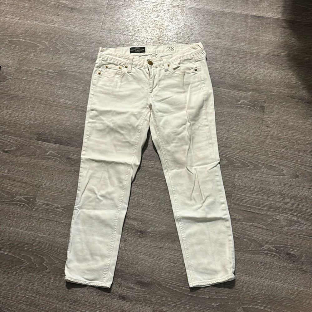 White J Crew Cropped Matchstick Jean size 28